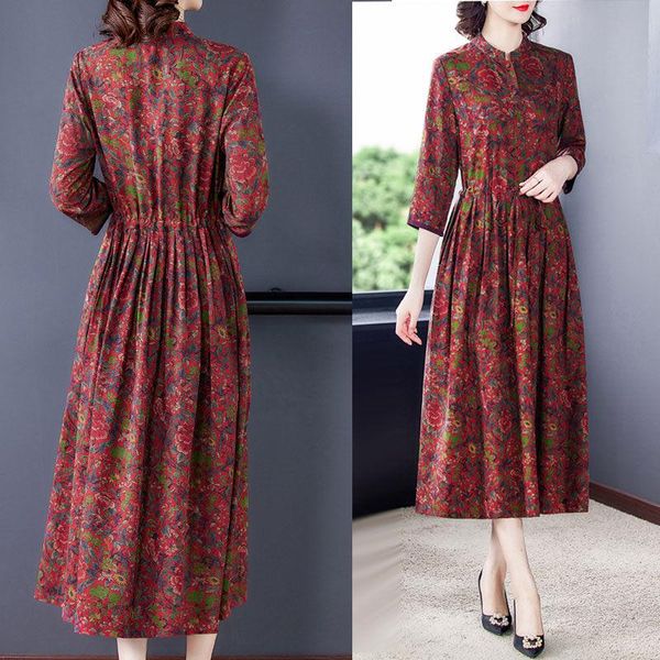 printed satin dress women's spring and summer 2021 vintage floral dresses drawstring pleated waist elegant femme robes zh127 casual, Black;gray
printed satin dress women's spring and summer 2021 vintage floral dresses drawstring pleated waist elegant femme robes zh127 casual, Black;gray
