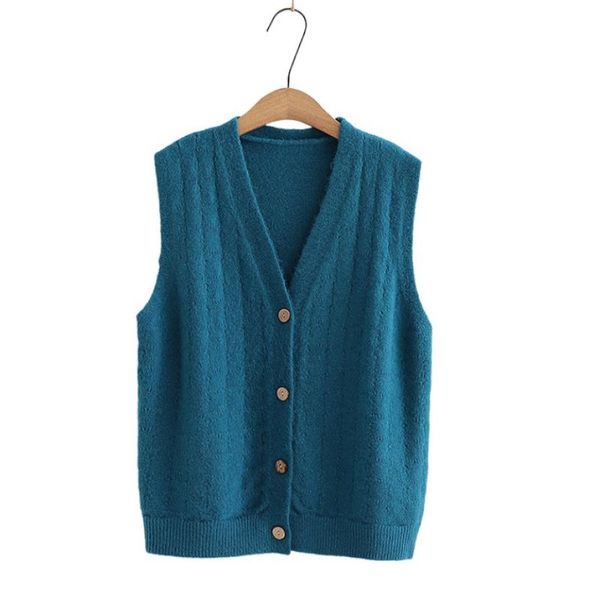 women's vests women knitted vest solid college style sleeveless sweaters 2021 autumn single-breasted v-neck sweater outerwear pullover, Black;white
women's vests women knitted vest solid college style sleeveless sweaters 2021 autumn single-breasted v-neck sweater outerwear pullover, Black;white