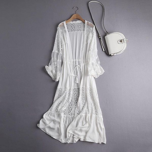 beach cover up lace white long kimono women swimsuit tunic plus size maxi kaftan a435 women's swimwear, White;black
beach cover up lace white long kimono women swimsuit tunic plus size maxi kaftan a435 women's swimwear, White;black