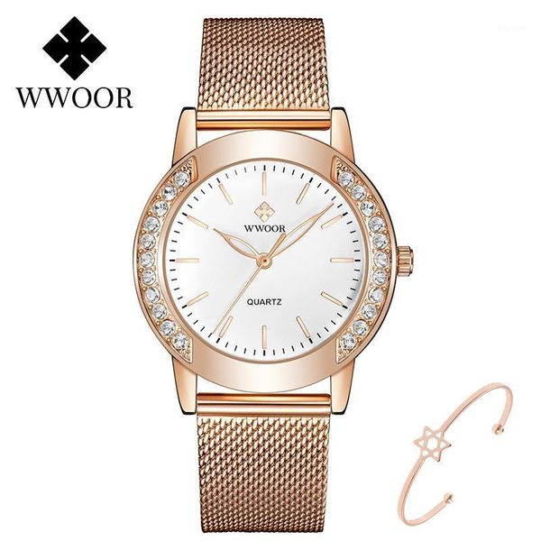 women clock diamond quartz waterproof wrist watch fashion rose gold ladies bracelet gift wristwatches, Slivery;brown
women clock diamond quartz waterproof wrist watch fashion rose gold ladies bracelet gift wristwatches, Slivery;brown
