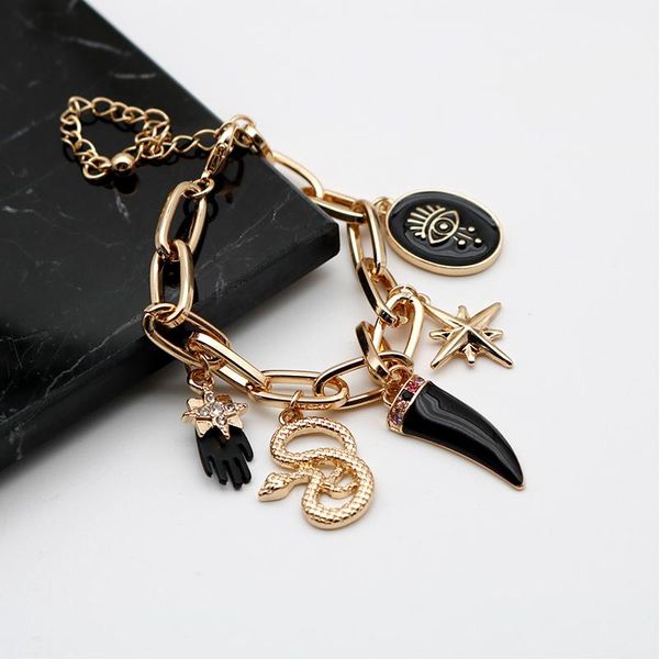 link, chain link bracelet for women charming black enamel snake star glass stones jewelry gold pendants fashion girl styles 202168
link, chain link bracelet for women charming black enamel snake star glass stones jewelry gold pendants fashion girl styles 202168