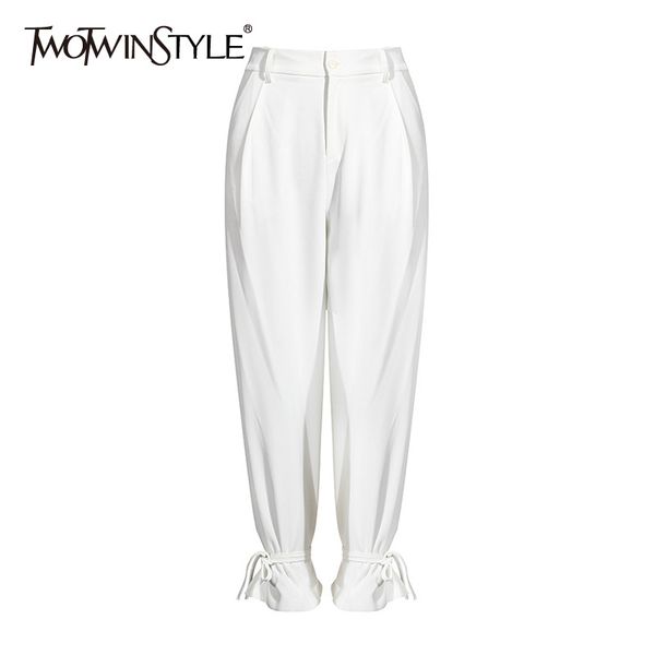 twotwinstyle white pleated wide leg pants for women high waist casual loose trousers female autumn new style fashionable 210319, Black;white
twotwinstyle white pleated wide leg pants for women high waist casual loose trousers female autumn new style fashionable 210319, Black;white