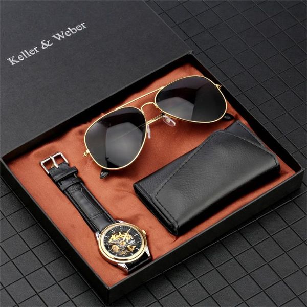 men watch sunglass key package sets genuine leather mechanical hand winding wristwatch luxury birthday gift husband wristwatches, Slivery;brown
men watch sunglass key package sets genuine leather mechanical hand winding wristwatch luxury birthday gift husband wristwatches, Slivery;brown