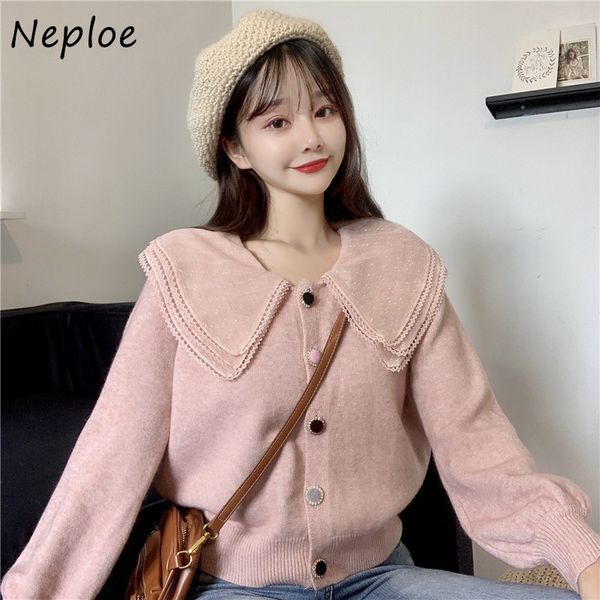 chic exquisite button lace patchwork knitted autumn preppy style cardigans peter pan collar loose sweater 210430, White
chic exquisite button lace patchwork knitted autumn preppy style cardigans peter pan collar loose sweater 210430, White