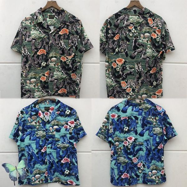 men's casual shirts 2021ss graffiti kapital shirt men women vintage hawaiian cuban tees, White;black
men's casual shirts 2021ss graffiti kapital shirt men women vintage hawaiian cuban tees, White;black