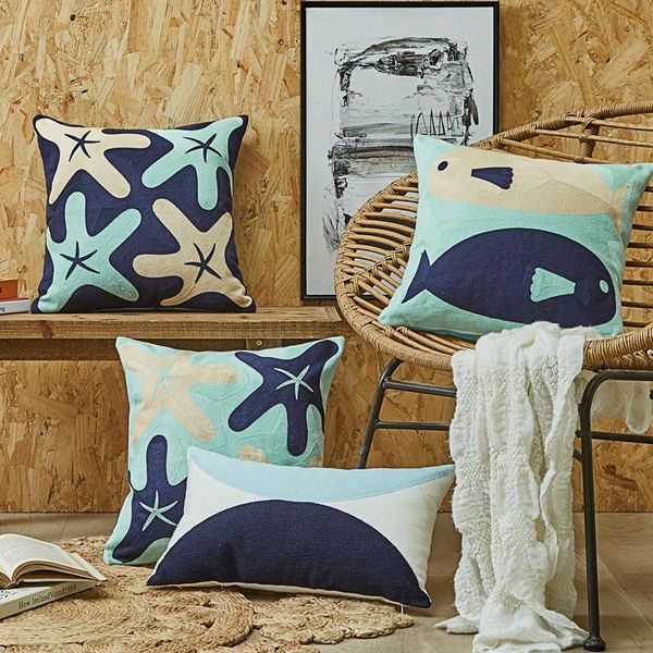 cushion/decorative pillow navy embroidery cushion cover blue case starfish abstract embroidered for sofa seat simple home decor 45x45cm/30x5
cushion/decorative pillow navy embroidery cushion cover blue case starfish abstract embroidered for sofa seat simple home decor 45x45cm/30x5