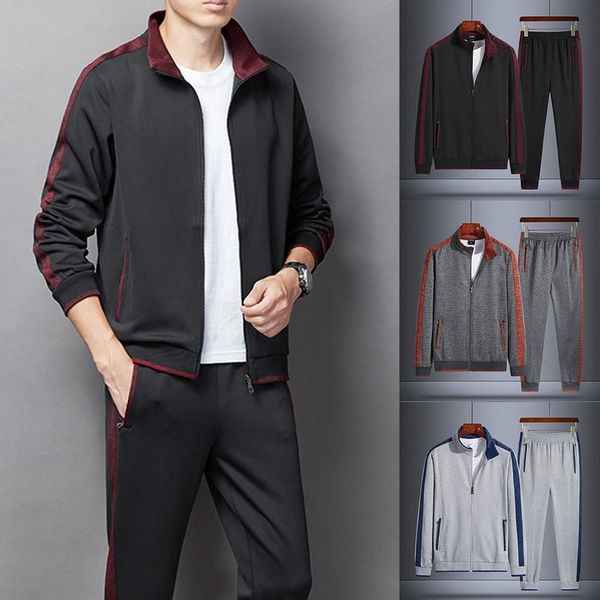 men's tracksuits 2021 casual sport suit stand-up collar sweatshirt+sweatpants two piece set autumn zipper cardigan fashion men, Gray
men's tracksuits 2021 casual sport suit stand-up collar sweatshirt+sweatpants two piece set autumn zipper cardigan fashion men, Gray