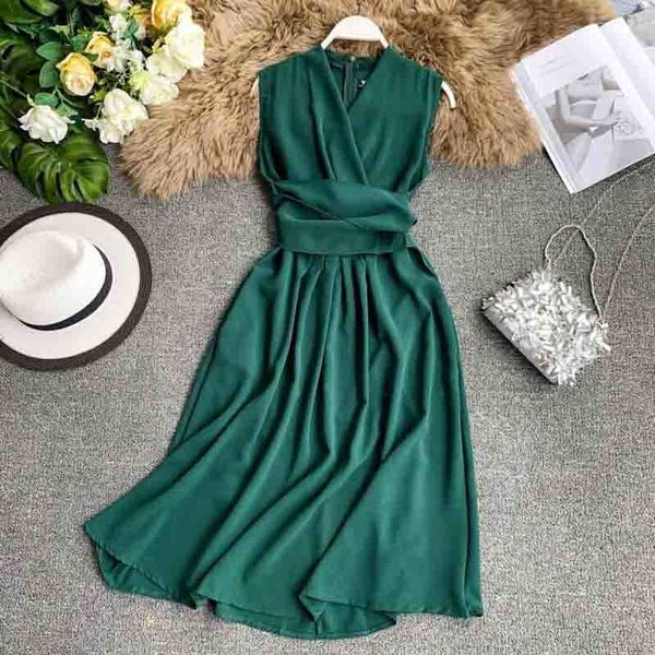 vintage summer dress v-neck sleeveless party women dress casual a-line elegant chiffon dresses vestidos de festa 210521, Black;gray
vintage summer dress v-neck sleeveless party women dress casual a-line elegant chiffon dresses vestidos de festa 210521, Black;gray