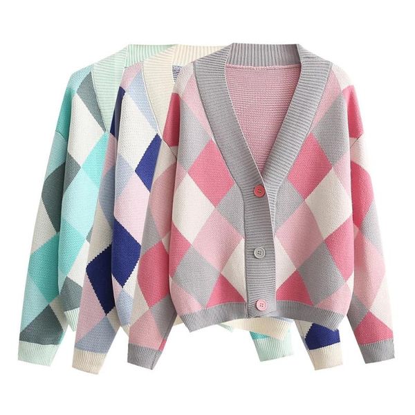 women's knits & tees 2021 women autumn cardigans v-neck long sleeve plaid sweater female coat outerwear, White
women's knits & tees 2021 women autumn cardigans v-neck long sleeve plaid sweater female coat outerwear, White