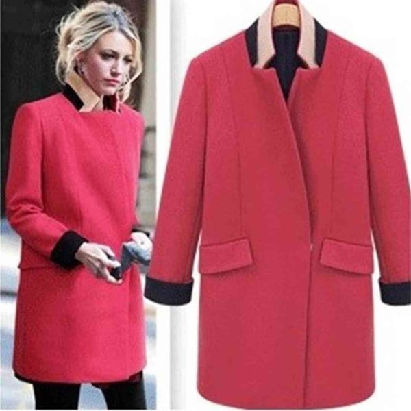 news high collar long sleeve woman one button wool coat slim autumn winter jacket fashion girl long woolen overcoat female, Black
news high collar long sleeve woman one button wool coat slim autumn winter jacket fashion girl long woolen overcoat female, Black