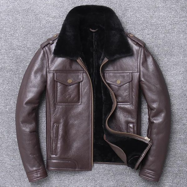 men's leather & faux zvaqs 2021 winter sheep fur coat 100% wool shearling thick warm jacket mens sheepskin casual jackets pph987, Black
men's leather & faux zvaqs 2021 winter sheep fur coat 100% wool shearling thick warm jacket mens sheepskin casual jackets pph987, Black