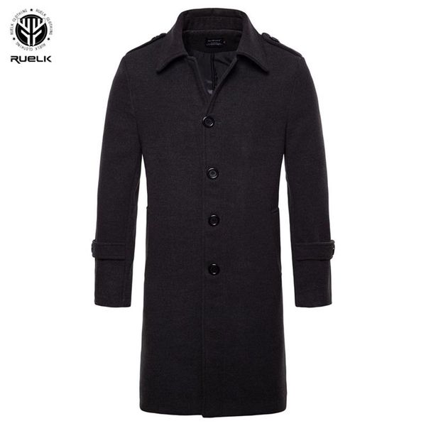 men's wool & blends ruelk autumn and winter classic solid color coat woolen long european american single-breasted trench, Black
men's wool & blends ruelk autumn and winter classic solid color coat woolen long european american single-breasted trench, Black