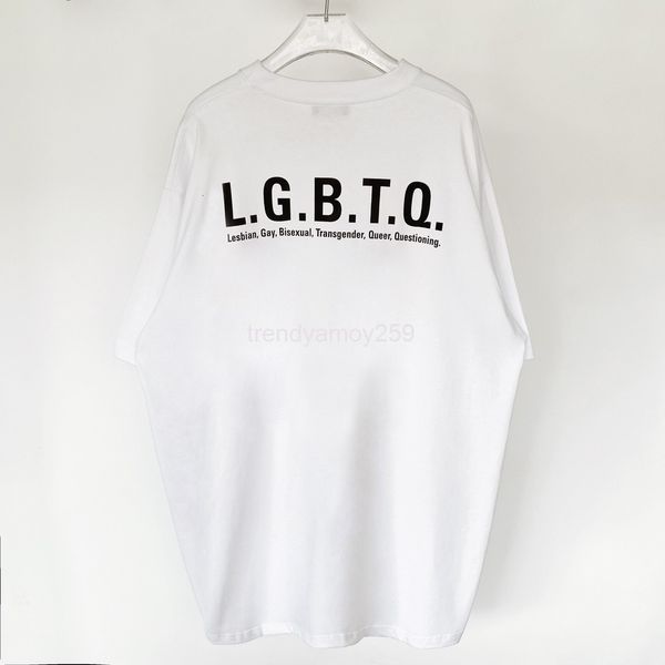 women's t-shirt high version b home 21ss parisian style chest rainbow embroidered short sleeve t-shirt fashion brand unisex, White
women's t-shirt high version b home 21ss parisian style chest rainbow embroidered short sleeve t-shirt fashion brand unisex, White