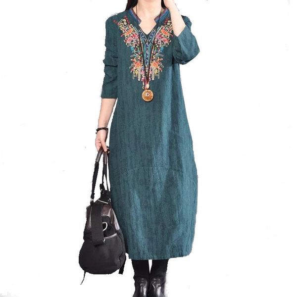 casual dresses 2021 spring autumn dress flower embroidered cotton linen women loose vintage v neck ladies elegant vestidos, Black;gray
casual dresses 2021 spring autumn dress flower embroidered cotton linen women loose vintage v neck ladies elegant vestidos, Black;gray