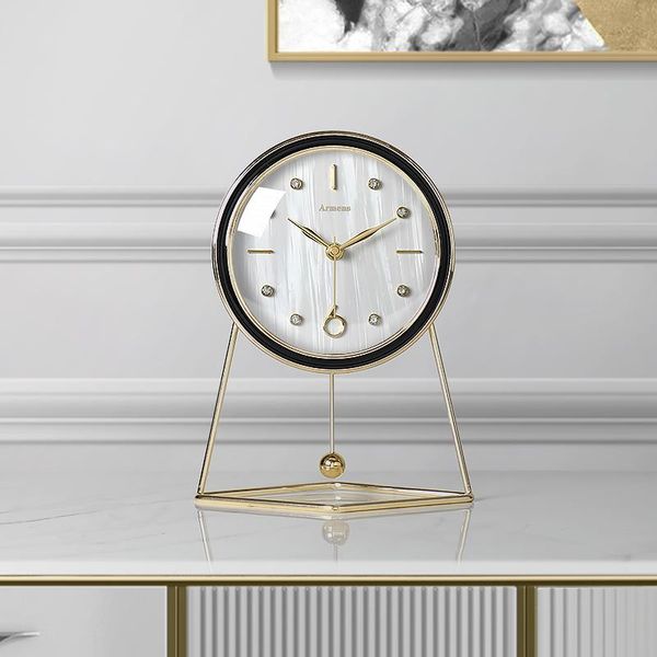 creative american desk clock with pendulum living room metal+leather ornaments 6 inch home decoration 304 & table clocks
creative american desk clock with pendulum living room metal+leather ornaments 6 inch home decoration 304 & table clocks
