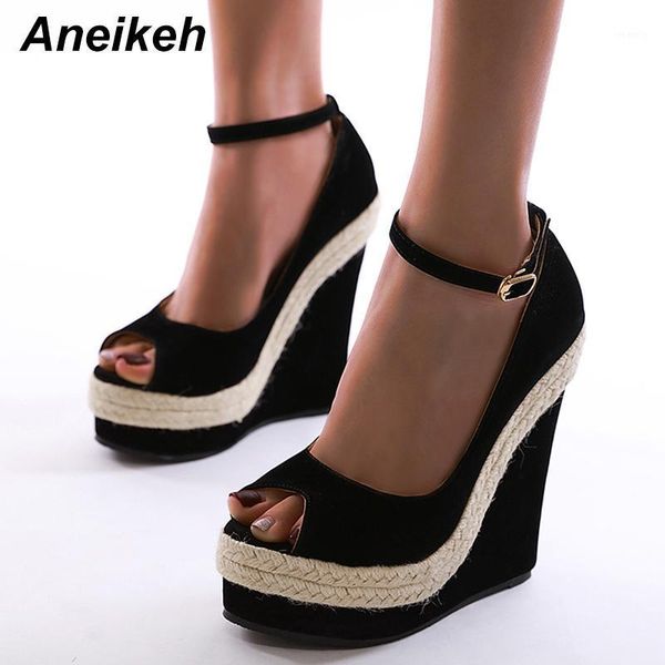 sandals aneikeh summer women shoes gladiator flock fashion platform wedges buckle strap cover heel party black round toe 35~421
sandals aneikeh summer women shoes gladiator flock fashion platform wedges buckle strap cover heel party black round toe 35~421