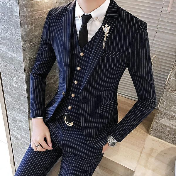 men's suits & blazers blazer slim fit casual suit 3 pcse fashion wedding dress and pants ternos masculino luxo man be50xf1, White;black
men's suits & blazers blazer slim fit casual suit 3 pcse fashion wedding dress and pants ternos masculino luxo man be50xf1, White;black