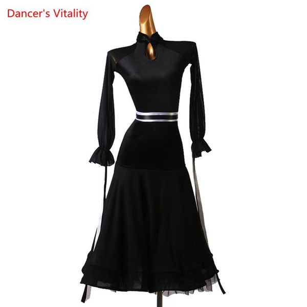 modern dance dress stand-up collar long skirt mesh sleeve performance clothing profession custom woman child competition clothes stage wear, Black;red
modern dance dress stand-up collar long skirt mesh sleeve performance clothing profession custom woman child competition clothes stage wear, Black;red