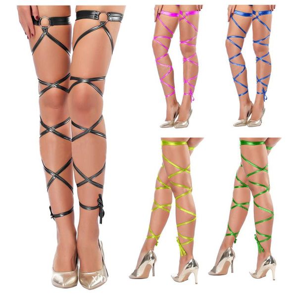 socks & hosiery women lingerie pu leather cross bandage high thigh stockings elastic gothic leg harness wraps garter belt party, Black;white
socks & hosiery women lingerie pu leather cross bandage high thigh stockings elastic gothic leg harness wraps garter belt party, Black;white