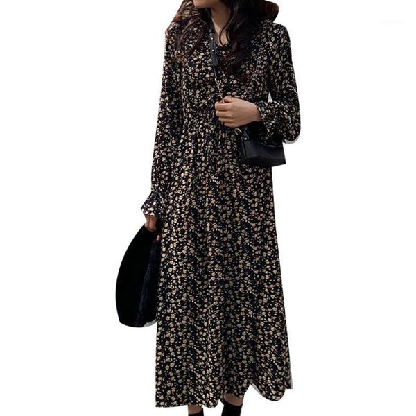 women's spring autumn dress elegant printed v-neck long sleeve korean loose casual ss3702 dresses, Black;gray
women's spring autumn dress elegant printed v-neck long sleeve korean loose casual ss3702 dresses, Black;gray