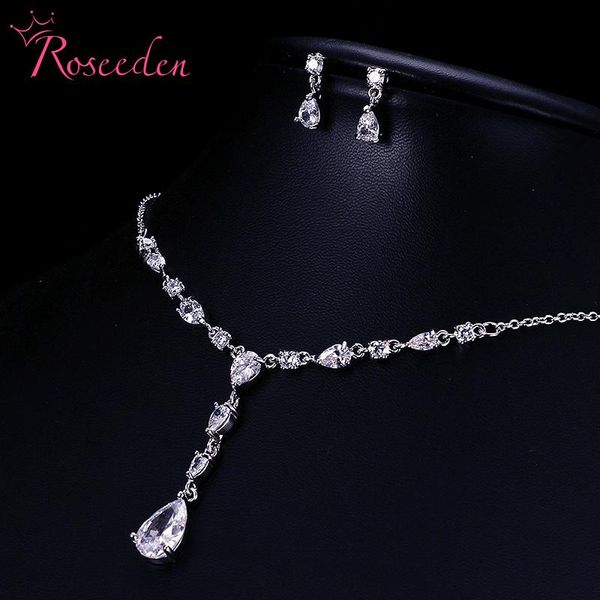 earrings & necklace  luxurious african cubic zirconia earring and wedding bridal jewellery sets for women re4286, Silver
earrings & necklace  luxurious african cubic zirconia earring and wedding bridal jewellery sets for women re4286, Silver