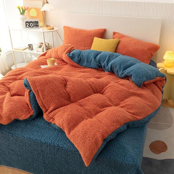 bedding sets 4pc set home textiles winter warm duvet cover thickened imitation lambswool solid color quilt bed sheet pillowcase
bedding sets 4pc set home textiles winter warm duvet cover thickened imitation lambswool solid color quilt bed sheet pillowcase
