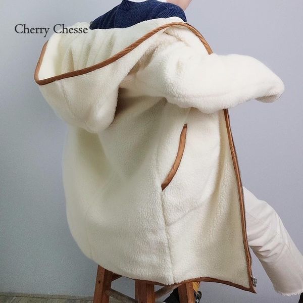 women's jackets cherry chesse cashmerewomen autumn coat long sleeve zipper hooded female winter spring sweet casual fashion, Black;brown
women's jackets cherry chesse cashmerewomen autumn coat long sleeve zipper hooded female winter spring sweet casual fashion, Black;brown