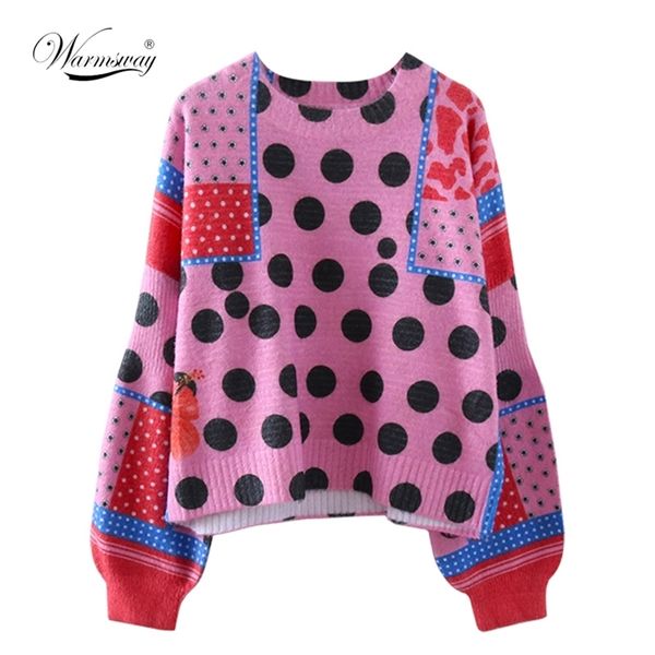 women sweater cute dots printing knit pullover o-neck casual mohair fall winter loose warm lantern long sleeve female c-166 210522, White;black
women sweater cute dots printing knit pullover o-neck casual mohair fall winter loose warm lantern long sleeve female c-166 210522, White;black