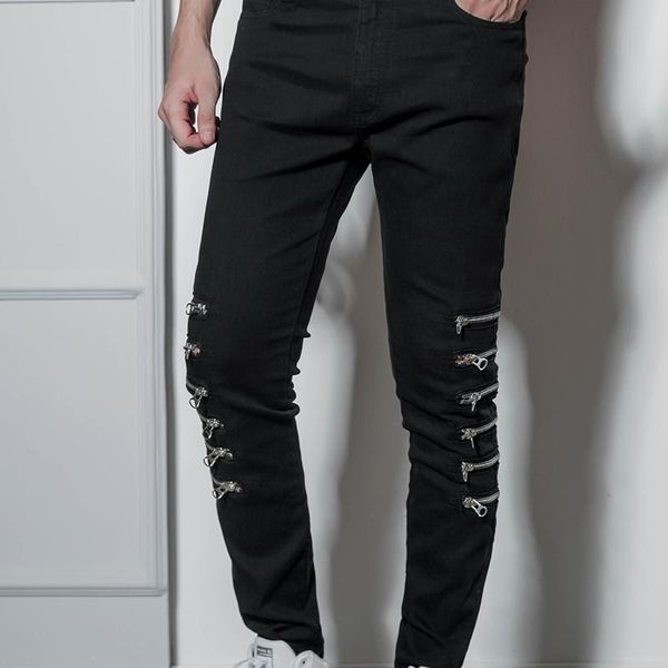men's jeans european and american high street tide brand retro net red hip hop casual feet multi-zip slim stretch british denim, Blue
men's jeans european and american high street tide brand retro net red hip hop casual feet multi-zip slim stretch british denim, Blue