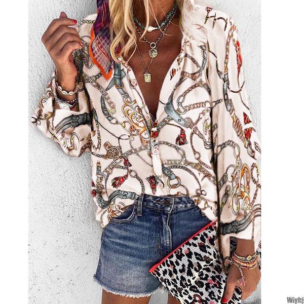 women's blouses & shirts year's shirt woman collar button long sleeve elegant autumn plus size, White
women's blouses & shirts year's shirt woman collar button long sleeve elegant autumn plus size, White