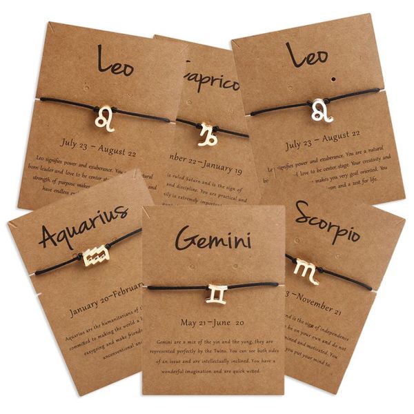 12 constellation bracelet charm gold silver chain bracelets for women zodiac sign libra aries wish birthday jewelry gift with card, Golden;silver
12 constellation bracelet charm gold silver chain bracelets for women zodiac sign libra aries wish birthday jewelry gift with card, Golden;silver