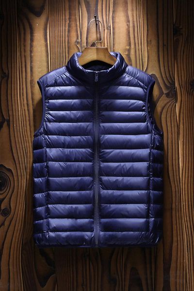 men's pographer vest fashion coat winter sleeveless down jacket waistcoat stand collar light vests, Black;white