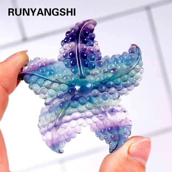 decorative objects & figurines 1pcs natural rainbow fluorite starfish crystal crafts hand carved quartz necklace healing charms gift
decorative objects & figurines 1pcs natural rainbow fluorite starfish crystal crafts hand carved quartz necklace healing charms gift