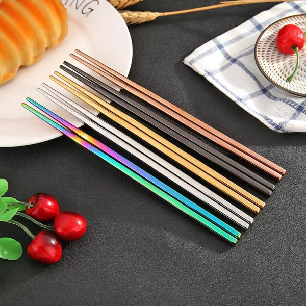 chopsticks 1 pair stainless steel portable non-slip reusable metal chopstick for sushi hashi sticks tableware kitchen
chopsticks 1 pair stainless steel portable non-slip reusable metal chopstick for sushi hashi sticks tableware kitchen