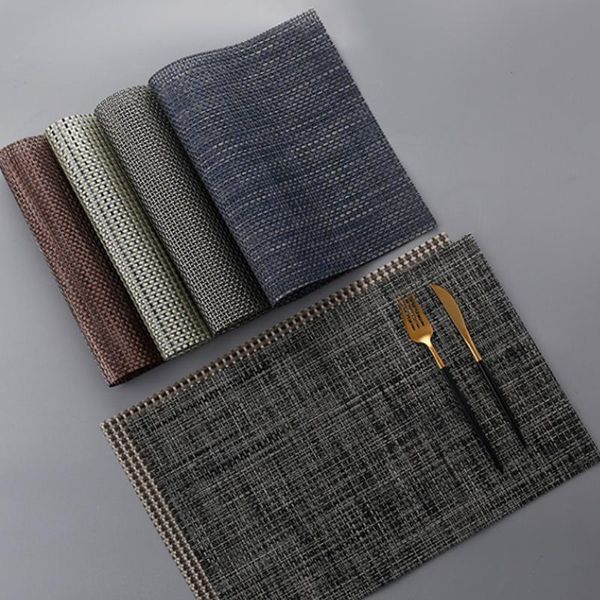 mats & pads 6pcs rectangular pvc plastic woven table placemat nordic style non-slip heat insulation home decoration coffee cup
mats & pads 6pcs rectangular pvc plastic woven table placemat nordic style non-slip heat insulation home decoration coffee cup