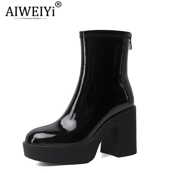 boots aiweiyi women genuine leather all match spring autumn ankle british style thick high heels short, Black
boots aiweiyi women genuine leather all match spring autumn ankle british style thick high heels short, Black