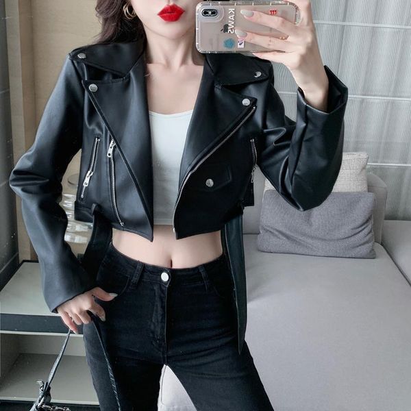 women's jackets faux leather jacket women loose soft vintage motorcycle biker coat short pu female punk autumn streetwear outwear, Black;brown
women's jackets faux leather jacket women loose soft vintage motorcycle biker coat short pu female punk autumn streetwear outwear, Black;brown