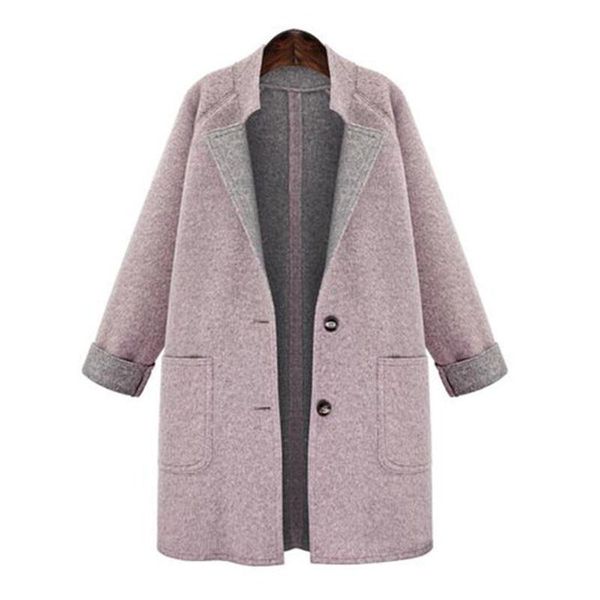 women's wool & blends large size woolen coat european american casual windbreaker mid-long single-breasted basic paragraph jacket autum, Black
women's wool & blends large size woolen coat european american casual windbreaker mid-long single-breasted basic paragraph jacket autum, Black