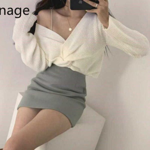 korean chic temperament elegant v-neck long sleeve knitted sweater high waist wrap hip skirts women two pieces set spring 5b419 210610, White
korean chic temperament elegant v-neck long sleeve knitted sweater high waist wrap hip skirts women two pieces set spring 5b419 210610, White
