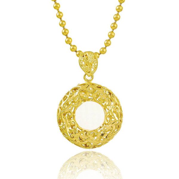 24k gold color plated round circle pendant necklaces beads chain woman jewelry wholesale, Silver
24k gold color plated round circle pendant necklaces beads chain woman jewelry wholesale, Silver