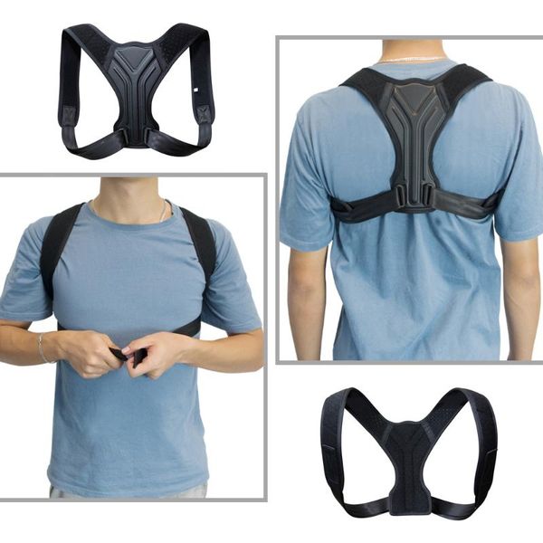 back support posture corrector corset clavicle spine correction adjustable belt pain relief traine, Black;blue
back support posture corrector corset clavicle spine correction adjustable belt pain relief traine, Black;blue