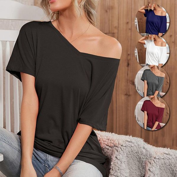 women's t-shirt 2021 summer women solid color oversized short sleeve t shirt female v neck loose casual tee ladies clothes, White
women's t-shirt 2021 summer women solid color oversized short sleeve t shirt female v neck loose casual tee ladies clothes, White