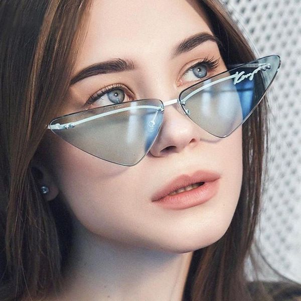 sunglasses fashion cat eye rimless women retro transparent ocean lens glasses luxury ladies triangle design sun uv400, White;black
sunglasses fashion cat eye rimless women retro transparent ocean lens glasses luxury ladies triangle design sun uv400, White;black