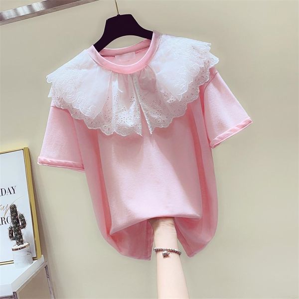 women's o neck patchwork mesh cotton short sleeves t-shirt tee summer girls pullover casual tees a2650 210428, White
women's o neck patchwork mesh cotton short sleeves t-shirt tee summer girls pullover casual tees a2650 210428, White