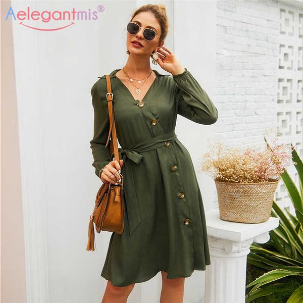 aelegantmis fashion sashes women long sleeve dress ladies autumn winter female v-neck knee-length party es 210607, Black;gray
aelegantmis fashion sashes women long sleeve dress ladies autumn winter female v-neck knee-length party es 210607, Black;gray