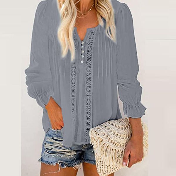 women's blouses & shirts 2021 autumn long sleeve patchwork chiffon blouse spring v neck button elegant office lady shirt casual loose w, White
women's blouses & shirts 2021 autumn long sleeve patchwork chiffon blouse spring v neck button elegant office lady shirt casual loose w, White