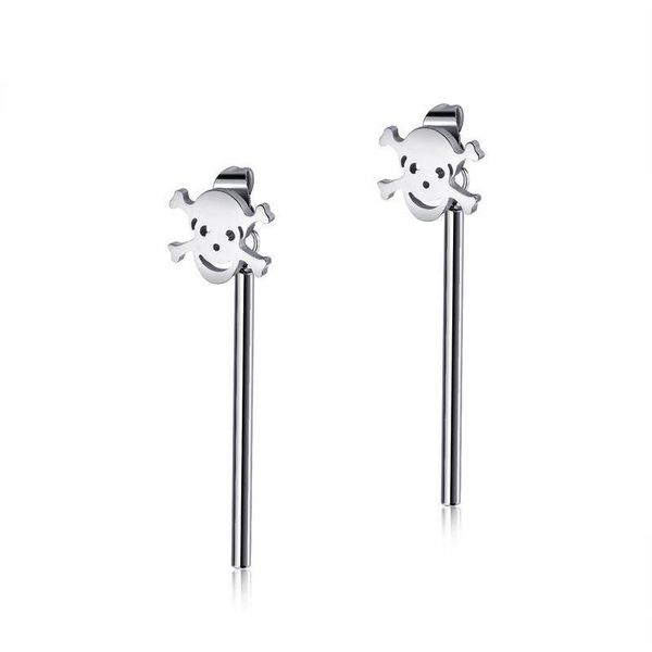 stud 1 pair punk titanium steel long stick pirate skull earrings for men fashion jewelry drop, Golden;silver
stud 1 pair punk titanium steel long stick pirate skull earrings for men fashion jewelry drop, Golden;silver