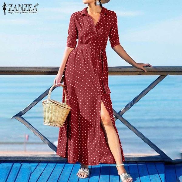 women holiday polka dot sundress zanzea spring long sleeve bohemian shirt dress vintage party maxi vestidos with belted casual dresses, Black;gray
women holiday polka dot sundress zanzea spring long sleeve bohemian shirt dress vintage party maxi vestidos with belted casual dresses, Black;gray