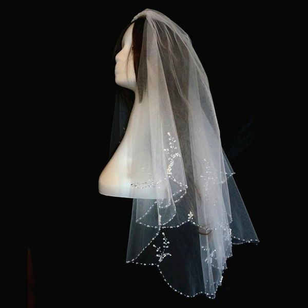 bridal veils wedding veil two layer 2t fingertip length chapel elegant hand sew beading real po, Black
bridal veils wedding veil two layer 2t fingertip length chapel elegant hand sew beading real po, Black