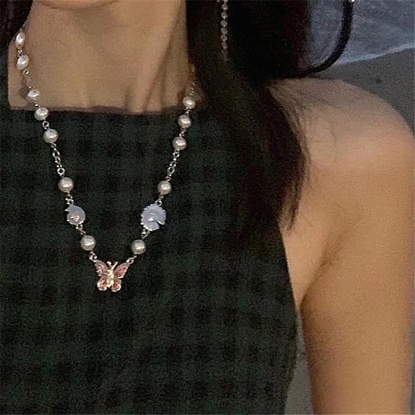 pendant necklaces korean fashion metal flower butterfly chains for women lover gift vintage pearl choker trendy men's party jewelry, Silver
pendant necklaces korean fashion metal flower butterfly chains for women lover gift vintage pearl choker trendy men's party jewelry, Silver